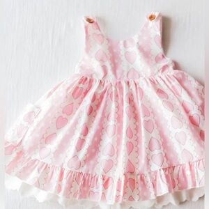 SweetHoney Girl's Heart Tunic Dress Size 8Y EUC